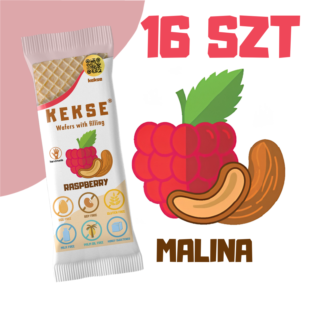 KEKSE Wafle Malinowe 16 szt.