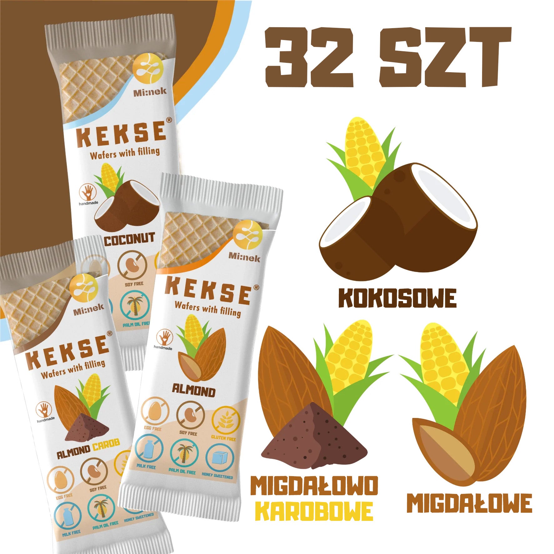 KEKSE MIX wafelków 32 szt