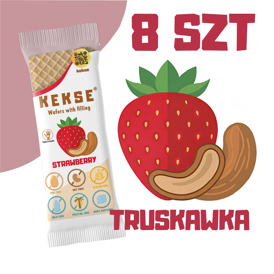 KEKSE Wafle Truskawkowe 8 szt.