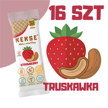 KEKSE Wafle Truskawkowe 16 szt.