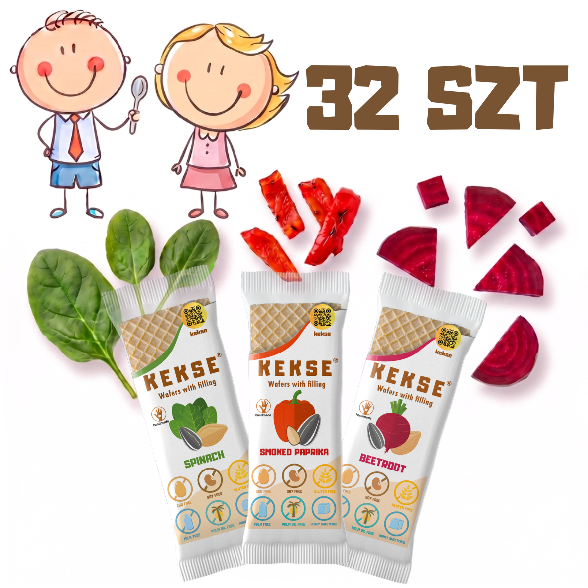 KEKSE Słony mix 32 szt.