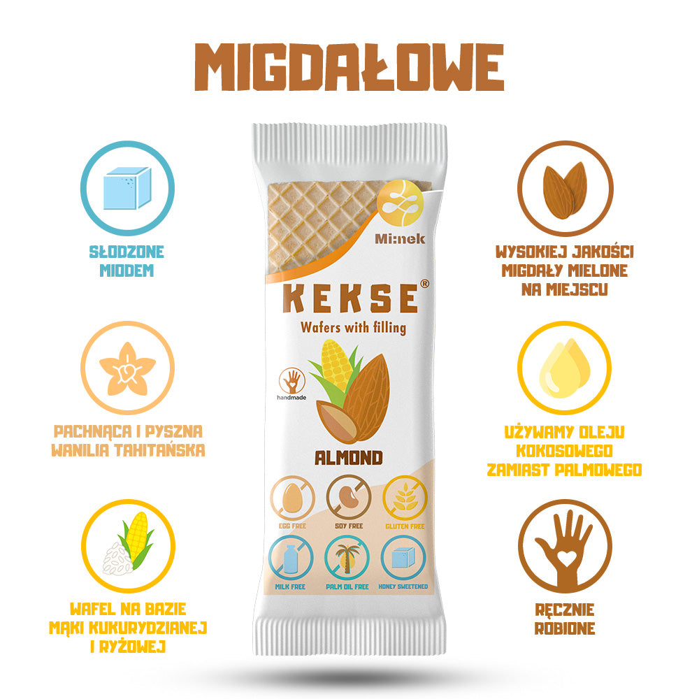 KEKSE Wafle Migdałowe 16 szt.